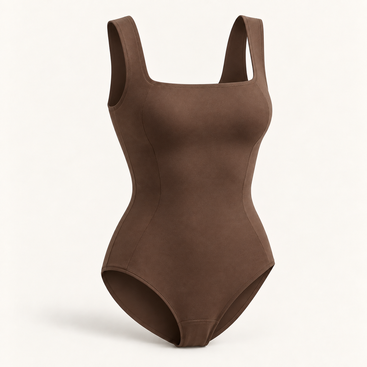 Kakao renkli şekillendirici bodysuit çapraz açı